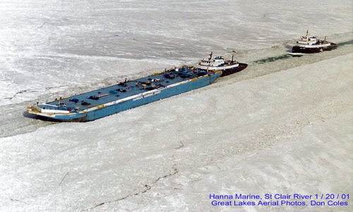 Great Lakes Ship,Hannah Marine In Ice 
