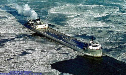 Great Lakes Ship,Southdown Challenger In Ice 